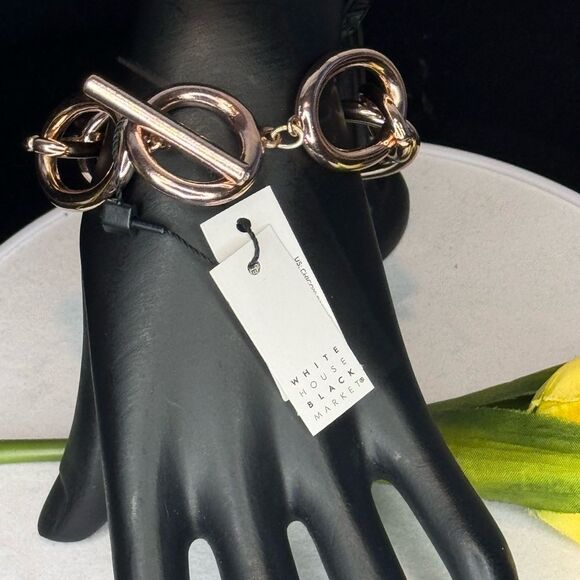 White House Black Market Bracelet  Rose Gold with Toggle Closure - Picture 5 of 13